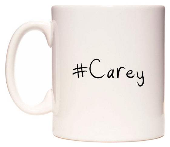 This mug features #Carey