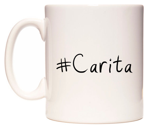 This mug features #Carita