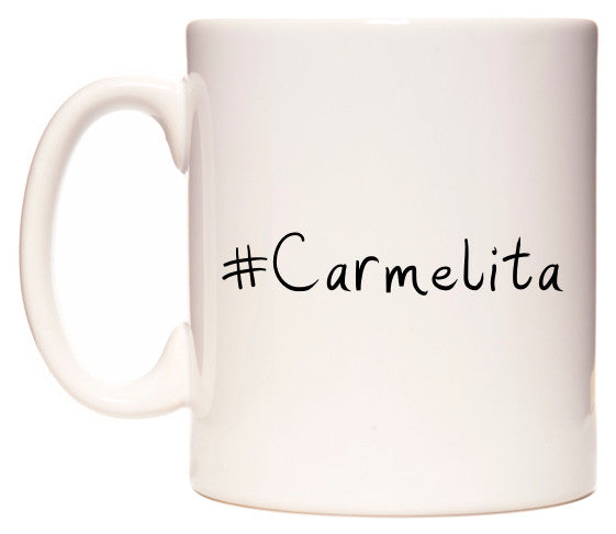 This mug features #Carmelita