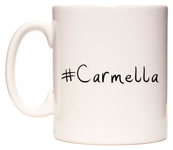 This mug features #Carmella