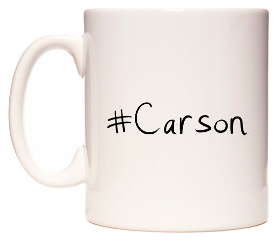 This mug features #Carson