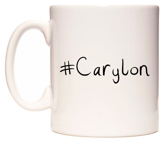 This mug features #Carylon