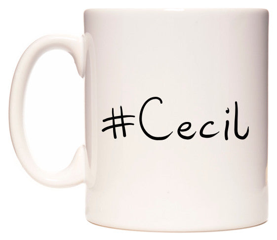 This mug features #Cecil