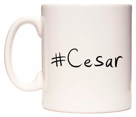 This mug features #Cesar