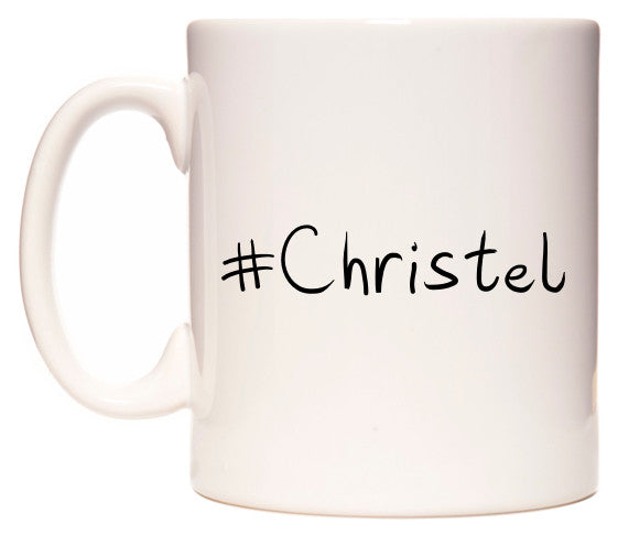 This mug features #Christel