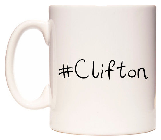 This mug features #Clifton