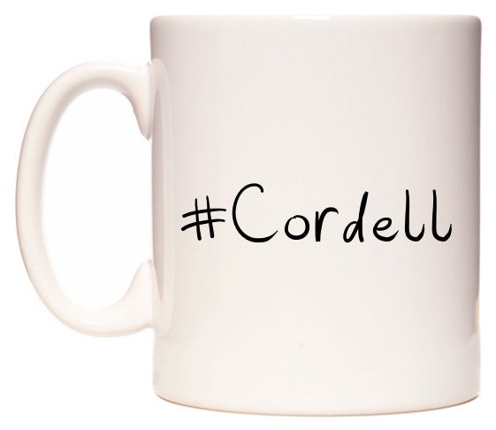This mug features #Cordell