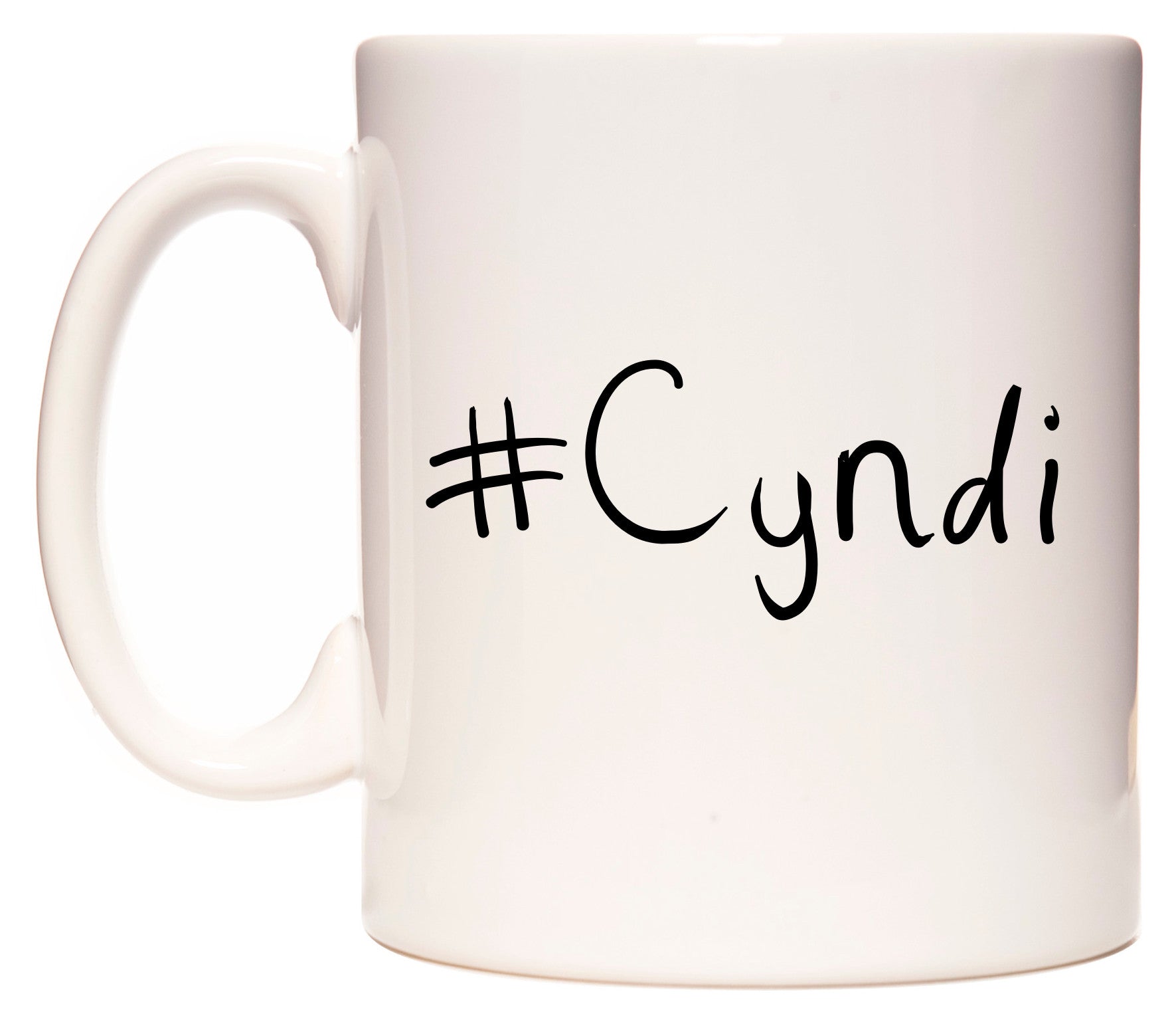 This mug features #Cyndi