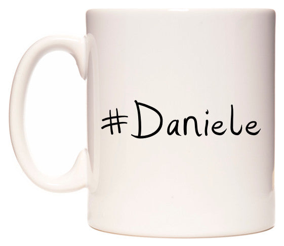 This mug features #Daniele