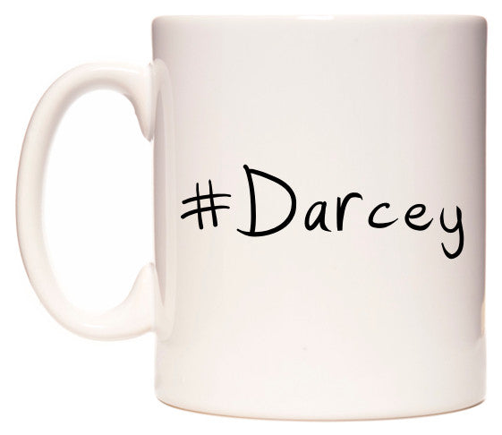 This mug features #Darcey