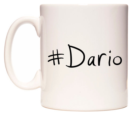 This mug features #Dario