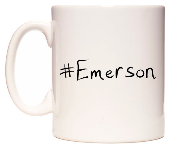 This mug features #Emerson