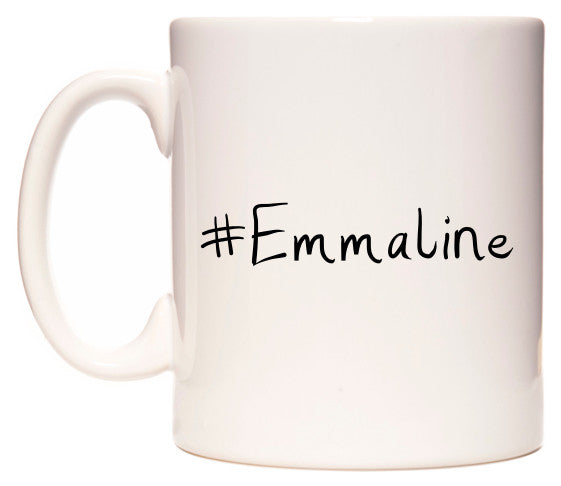 This mug features #Emmaline