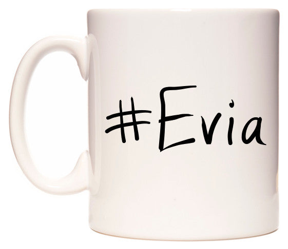 This mug features #Evia