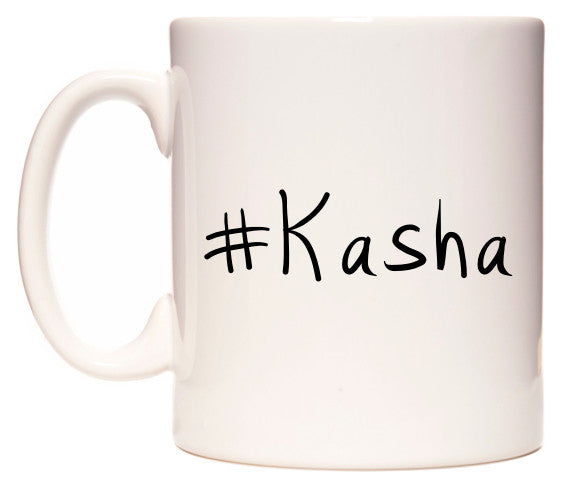 This mug features #Kasha