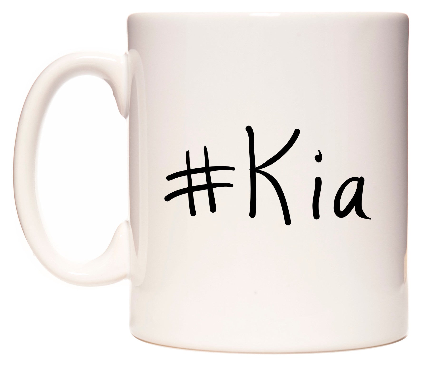 This mug features #Kia
