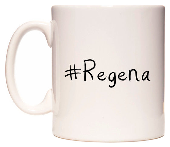 This mug features #Regena