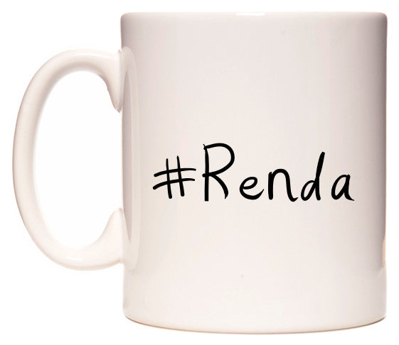 This mug features #Renda