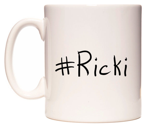 This mug features #Ricki
