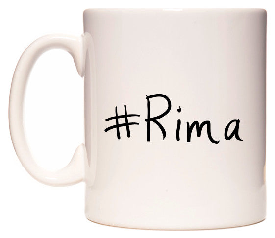 This mug features #Rima