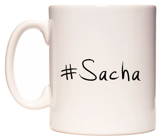This mug features #Sacha
