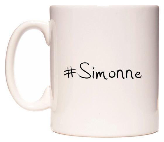 This mug features #Simonne