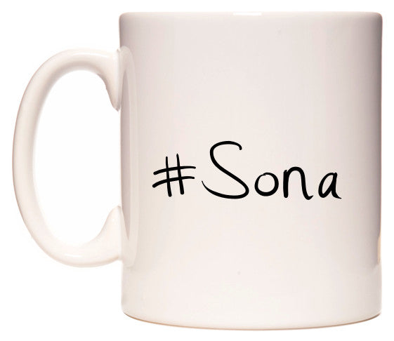 This mug features #Sona