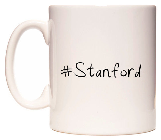 This mug features #Stanford