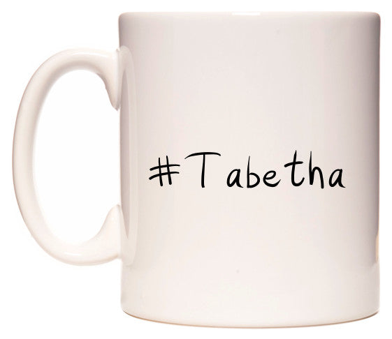 This mug features #Tabetha