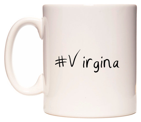 This mug features #Virgina
