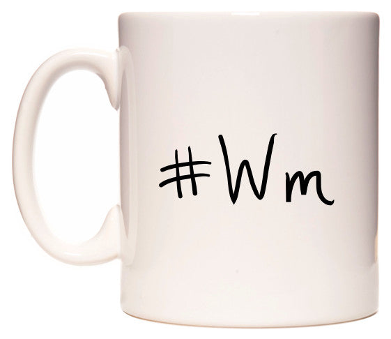 This mug features #Wm