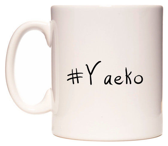 This mug features #Yaeko