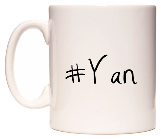 This mug features #Yan