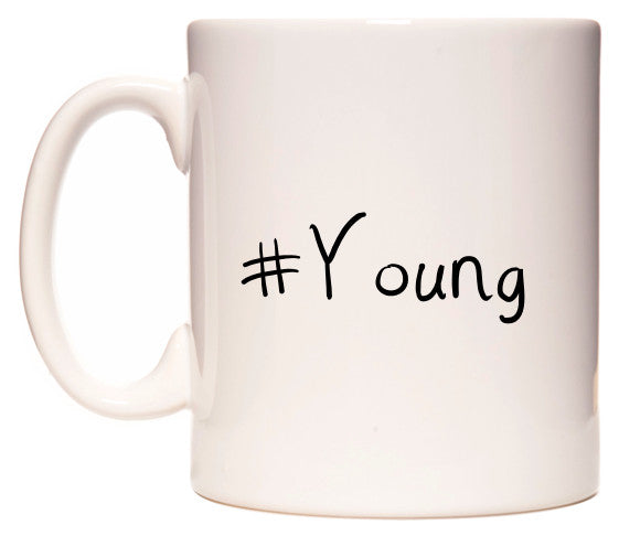 This mug features #Young