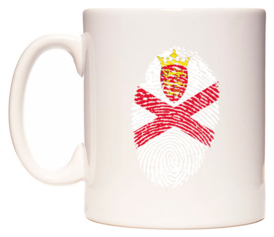 This mug features Jersey Finger Print Flag