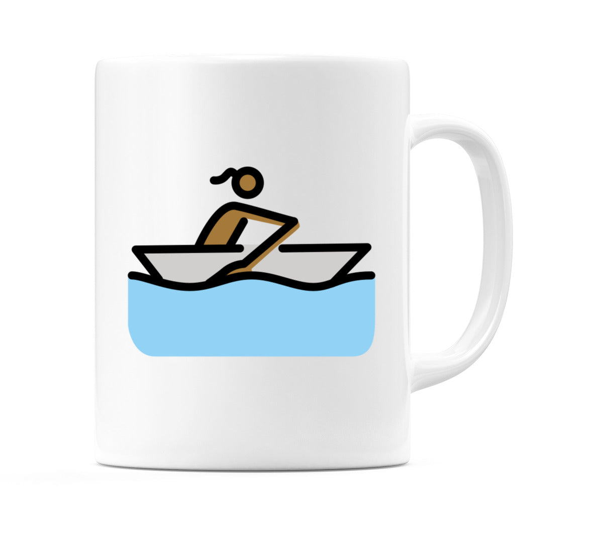 Female Rowing Boat: Medium-Dark Skin Tone Emoji Mug