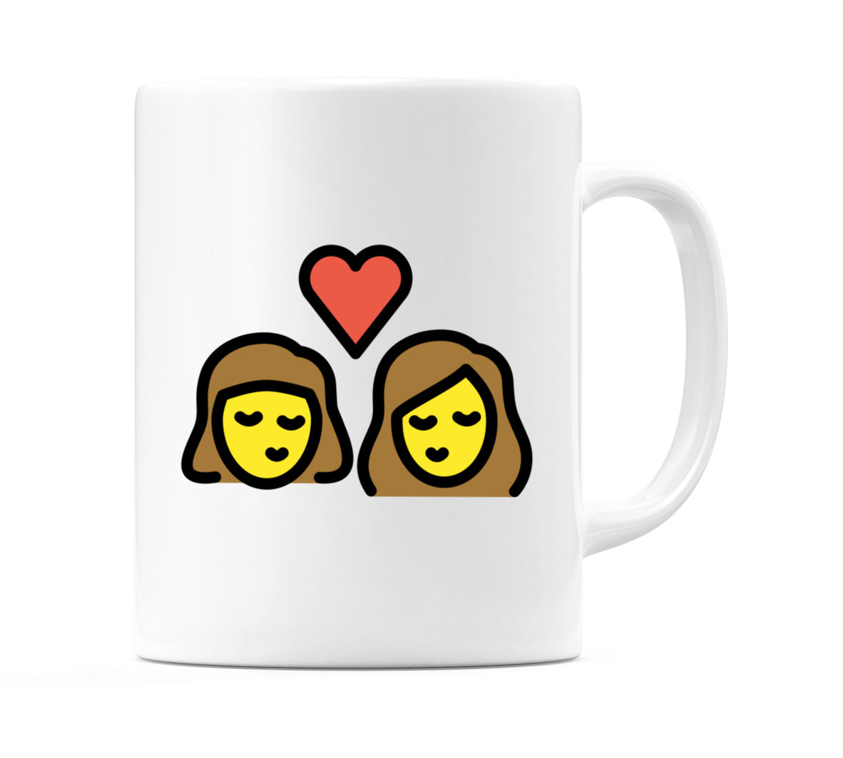 Kiss: Female, Female Emoji Mug