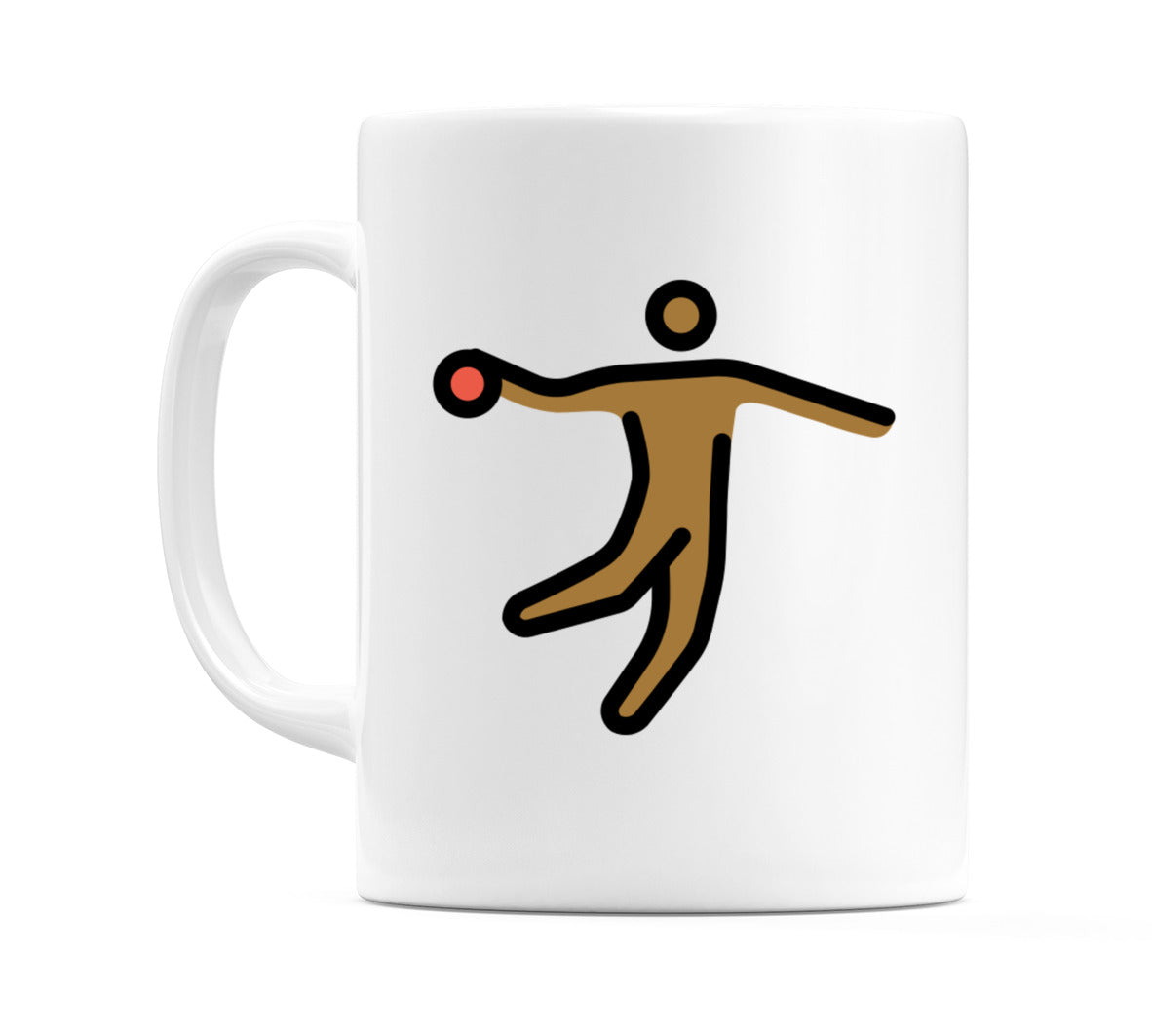Male Playing Handball: Medium-Dark Skin Tone Emoji Mug