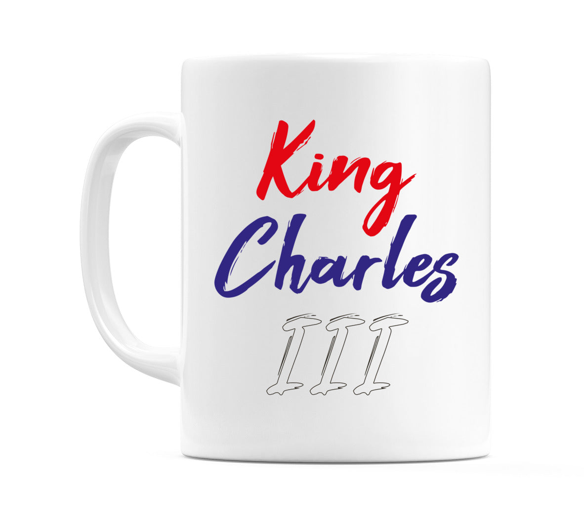 King Charles III in Red, Blue & White Mug