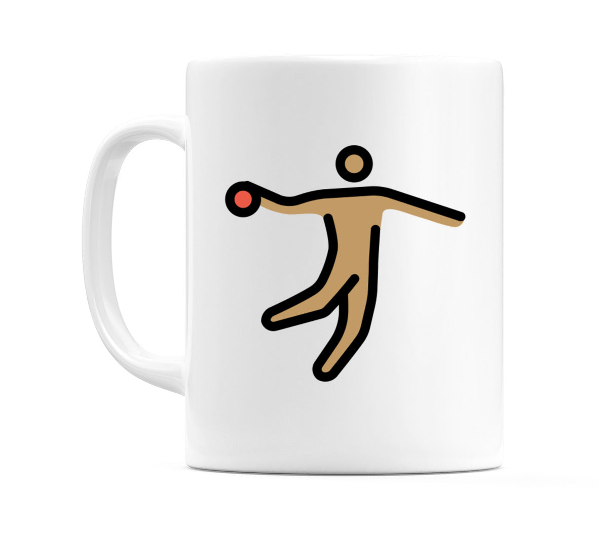 Male Playing Handball: Medium Skin Tone Emoji Mug