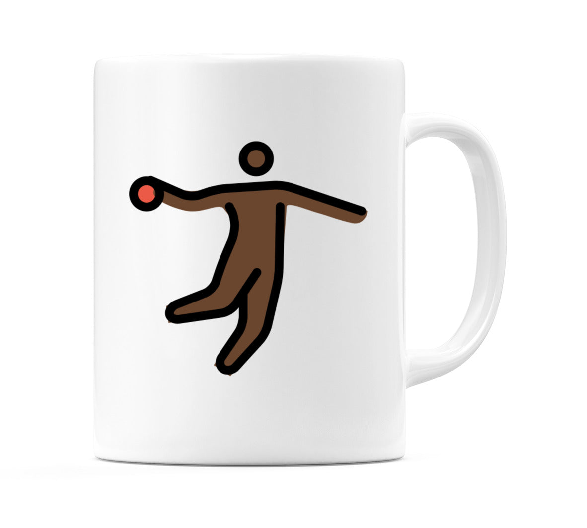 Person Playing Handball: Dark Skin Tone Emoji Mug