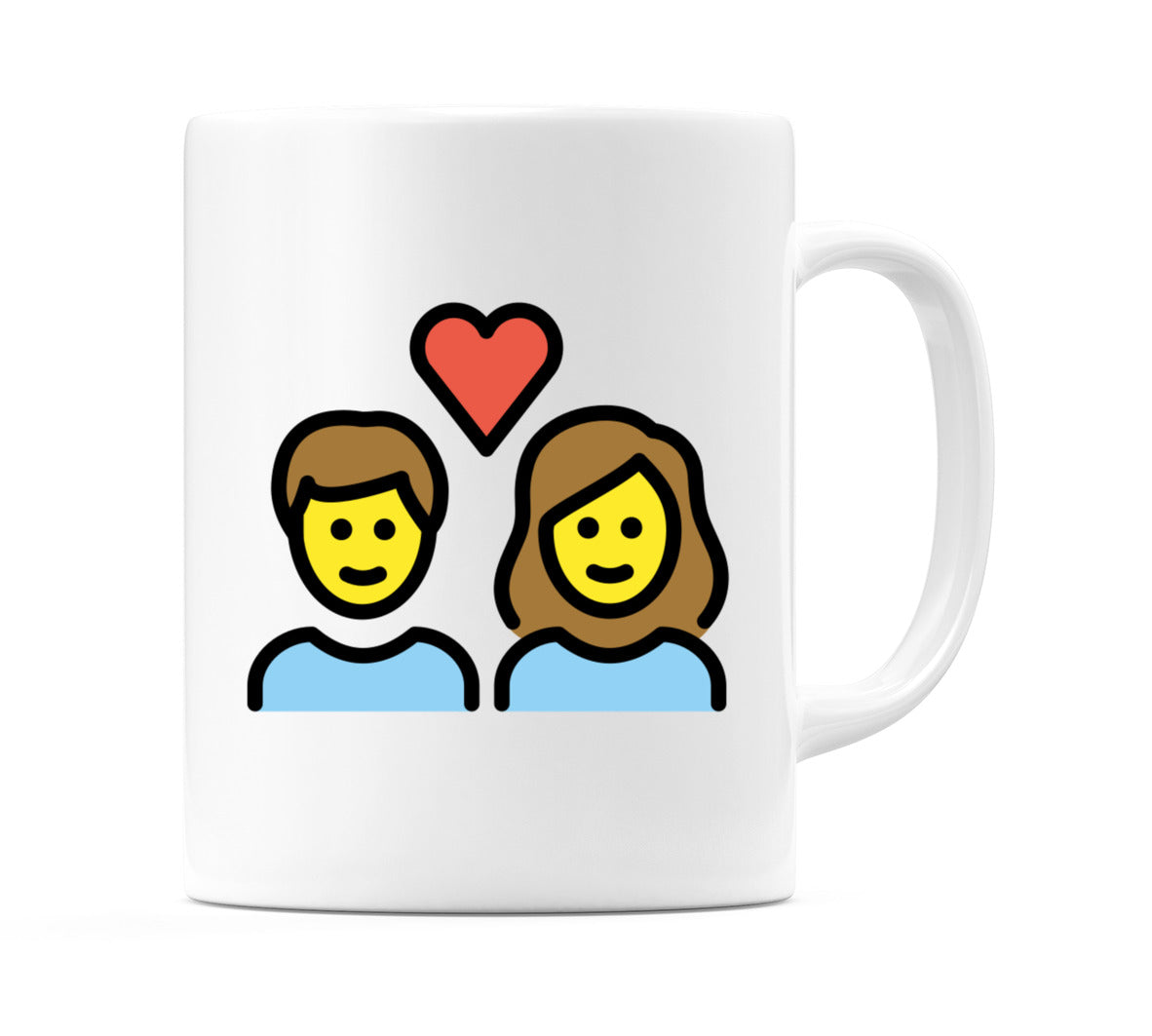 Couple With Heart: Female, Male Emoji Mug