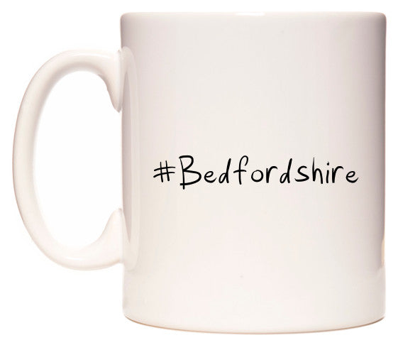This mug features #Bedfordshire