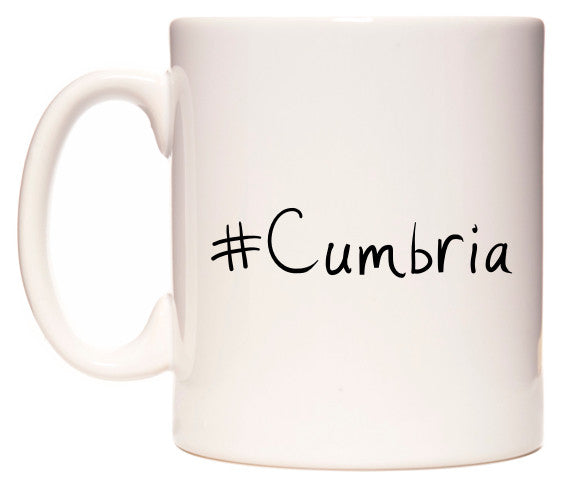 This mug features #Cumbria