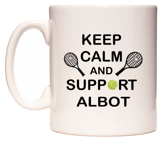 This mug features Keep Calm And Support Albot