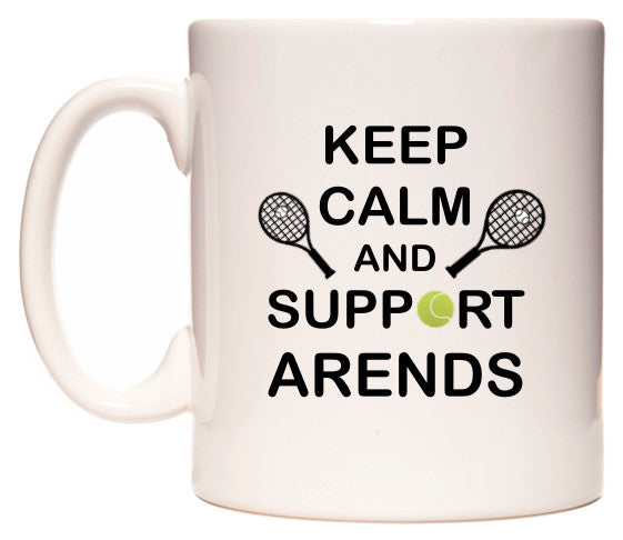 This mug features Keep Calm And Support Arends