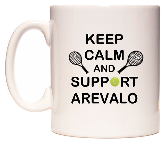 This mug features Keep Calm And Support Arevalo
