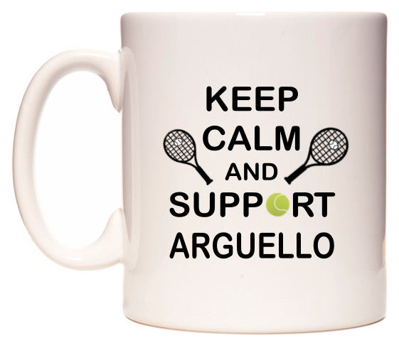 This mug features Keep Calm And Support Arguello