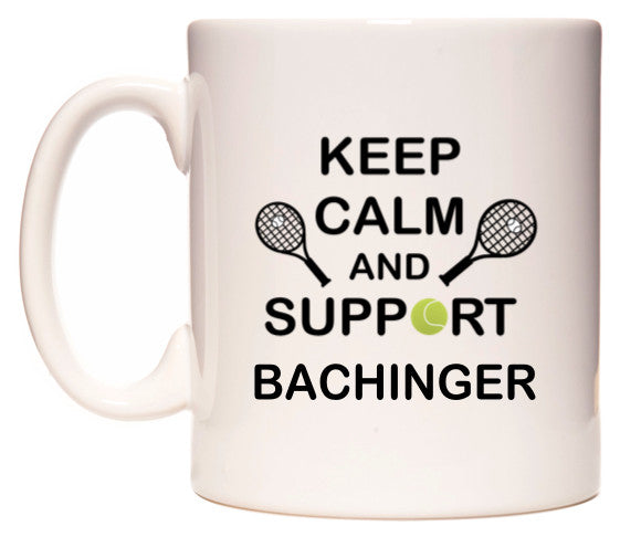 This mug features Keep Calm And Support Bachinger