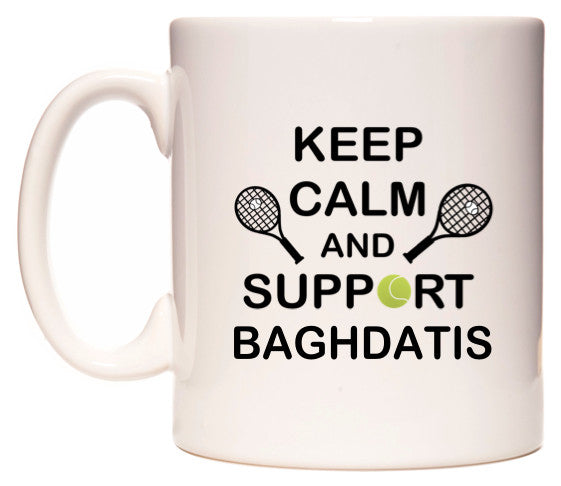 This mug features Keep Calm And Support Baghdatis